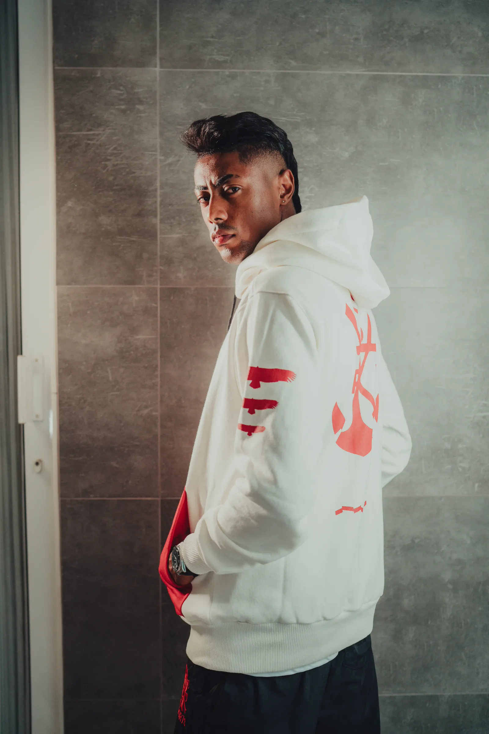Player in the collection hoodie